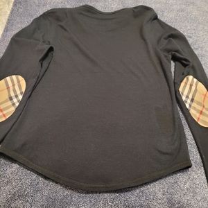 Burberry Black elbow patch long sleeve top size M